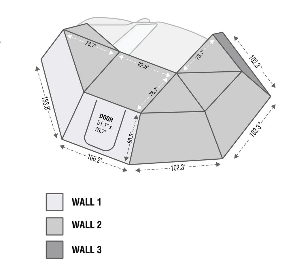 Overland Vehicle Systems - OVS Nomadic 270 Awning Wall 3 Shop Now - 18119909