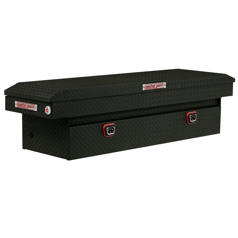 Weather Guard - Model 127-52-04 Saddle Box, Aluminum, Full Standard, Textured Matte Black, 11.0 cu ft - 127-52-04
