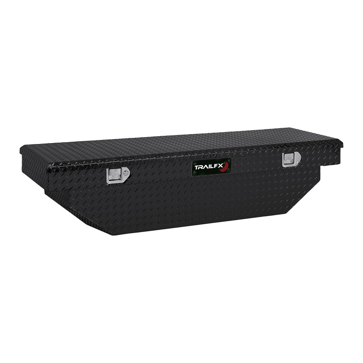 TrailFx - 63 Inch Aluminum Single Lid Angled Crossover Toolbox- Gloss Black (110632)