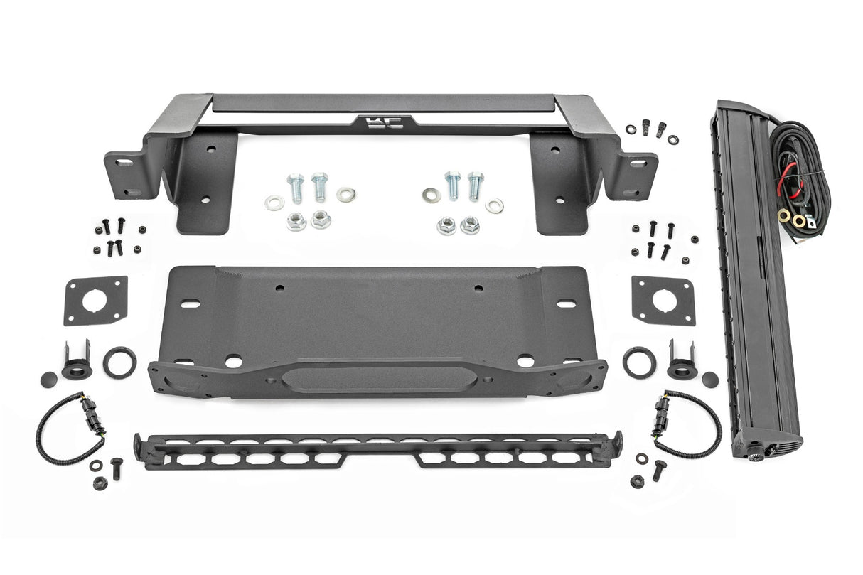 Rough Country - High Winch Mount - All Models - 20 Inch Black Single Row LED - Ford Bronco (21-23) - 51067
