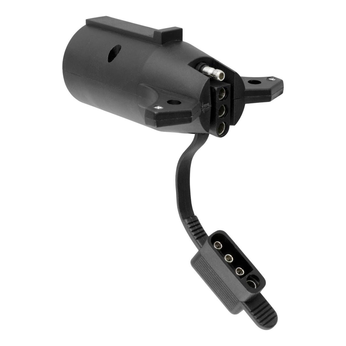 Curt - Electrical Adapter with Tester (7-Way RV Blade Vehicle to 4-Way Flat Trailer) - 57245