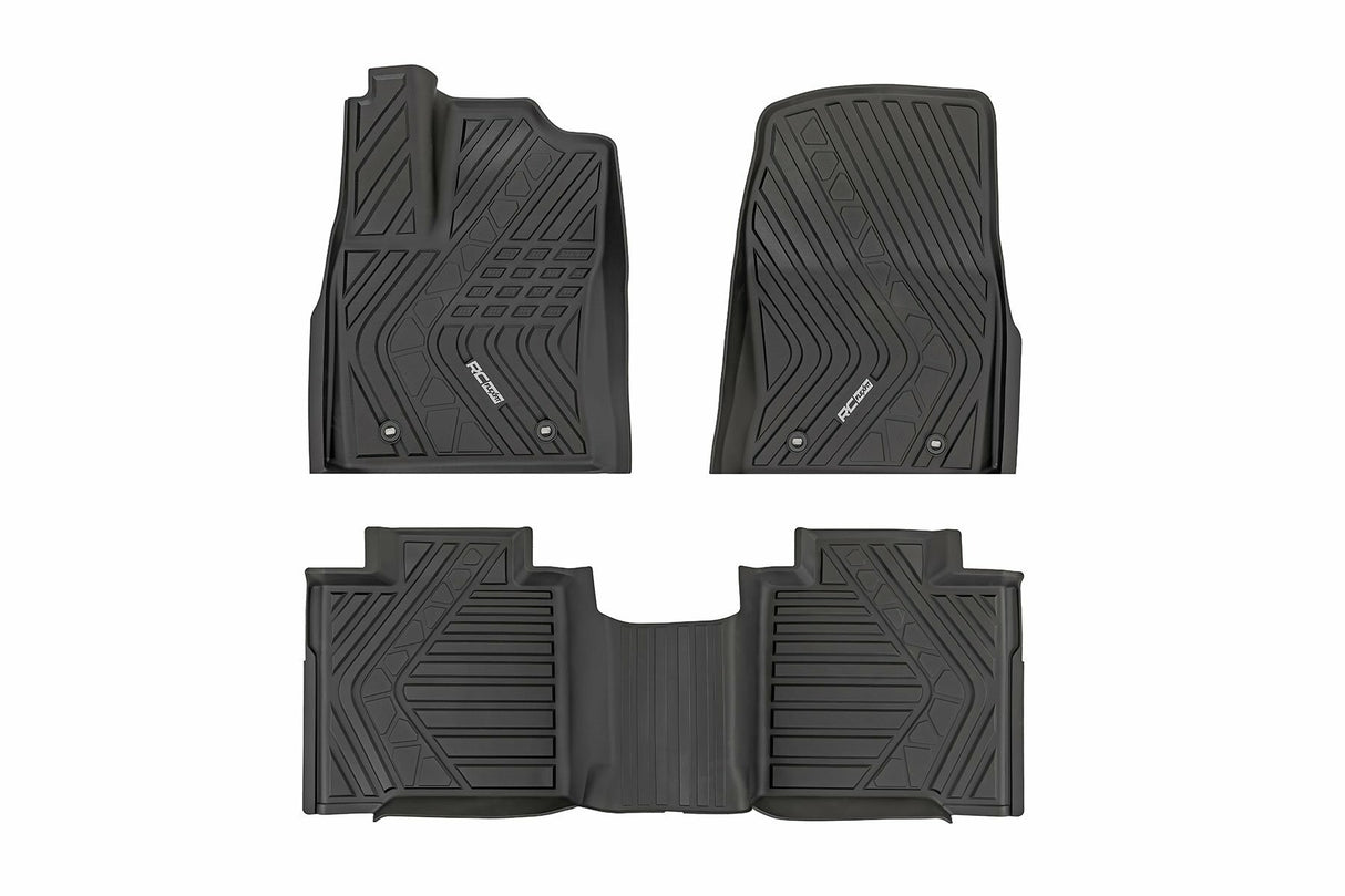 Rough Country - Flex-Fit Floor Mats - FR & RR - CrewMax - Toyota Tundra 2WD/4WD (2022-2025) - FF-71780