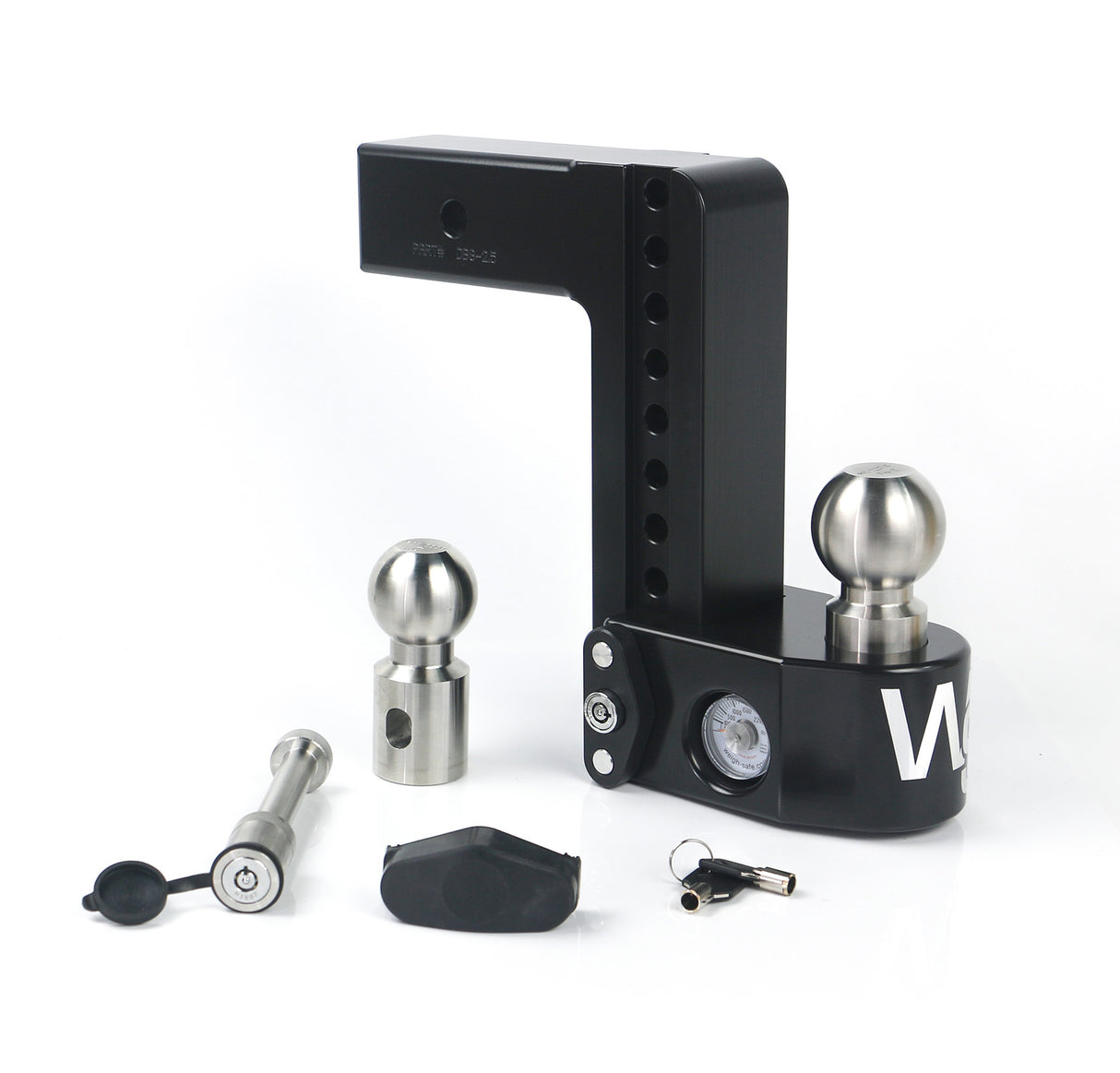 Weigh Safe 8" Drop Hitch with 2.5" Shank w/ Keyed Alike WS05 - WS8-2.5-KA-CER-BLA