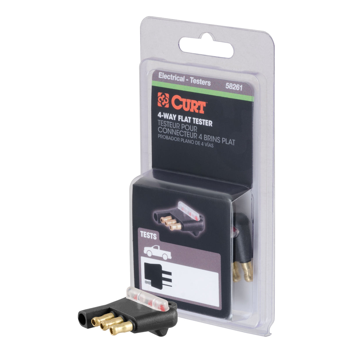 Curt - 4-Way Flat Connector Tester (Packaged) - 58261