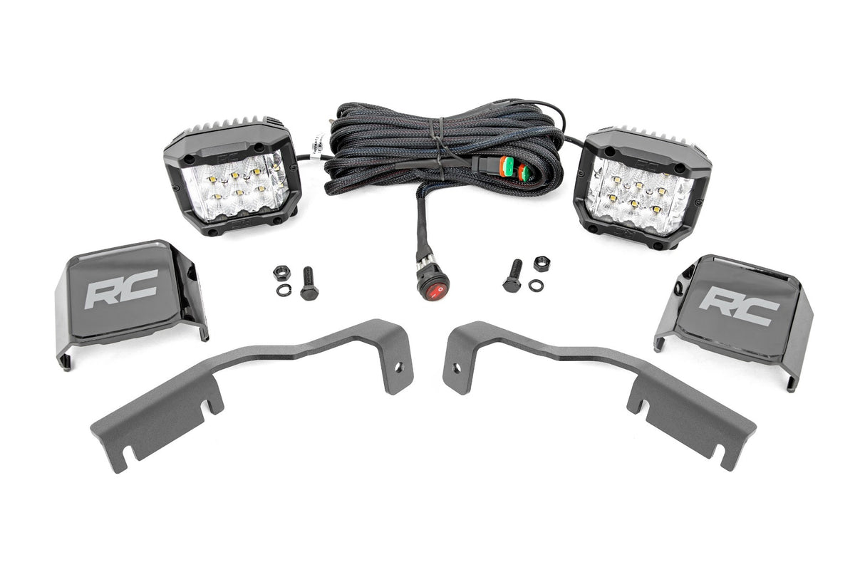 Rough Country - LED Light Kit - Ditch Mount - 3" OSRAM - Wide - Nissan Frontier (22-23) - 71068