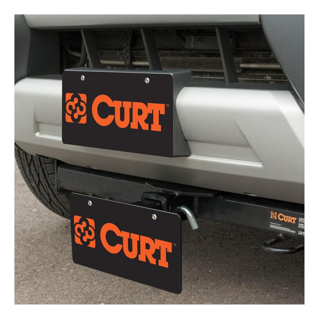 Curt - Hitch-Mounted License Plate Holder (Fits 2" Receiver) - 31002