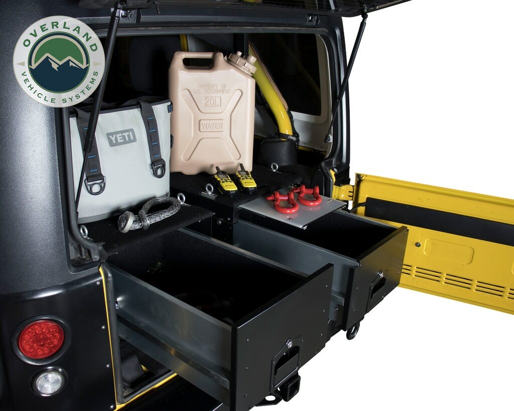 Overland Vehicle Systems - Camping Cargo Box With Slide Out Drawer & Working Station - 21010201