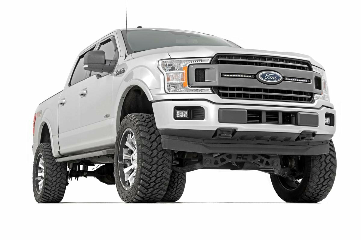 Rough Country - LED Light Kit - Grille Mount - 10" Black Slimline Pair - Ford F-150 (18-20) - 70808