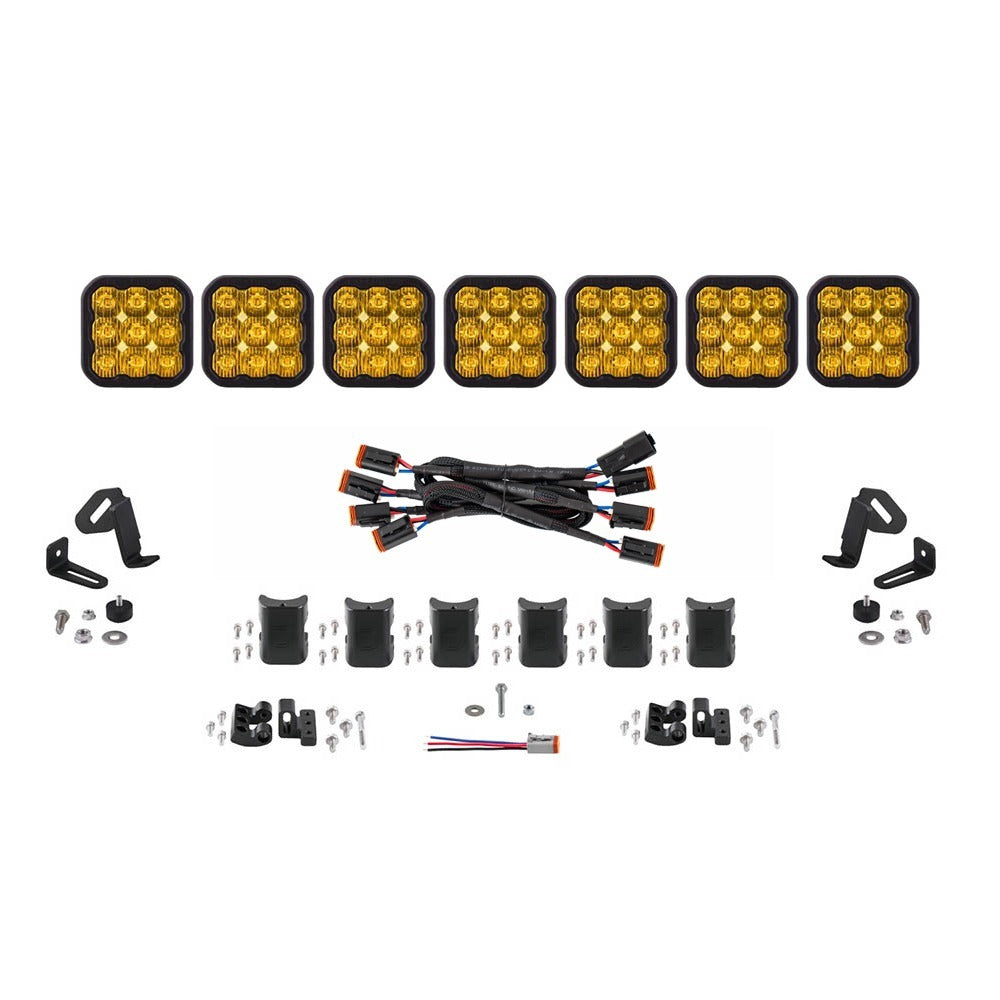Diode Dynamics - SS5 Sport Universal CrossLink 7-Pod Lightbar Yellow Driving - DD7213