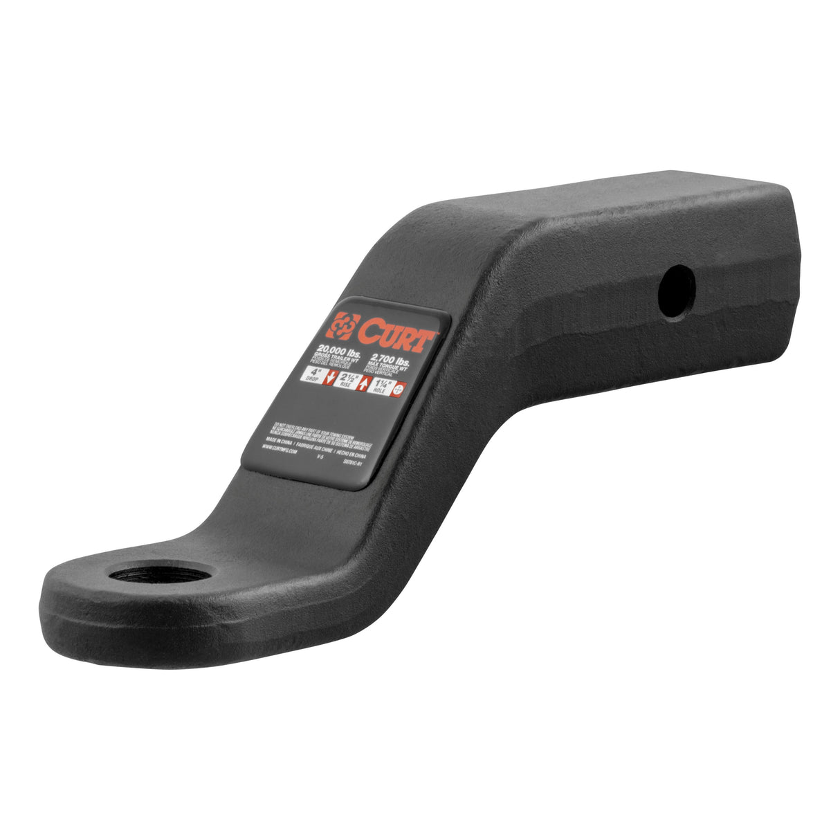 Curt - Commercial Duty Forged Ball Mount (2-1/2" Shank, 20,000 lbs., 4" Drop) - 45458