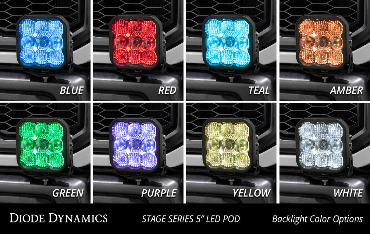 Diode Dynamics - SS5 Bumper LED Pod Light Kit for 2017-2020 Ford Raptor, Pro Yellow Combo - DD7349