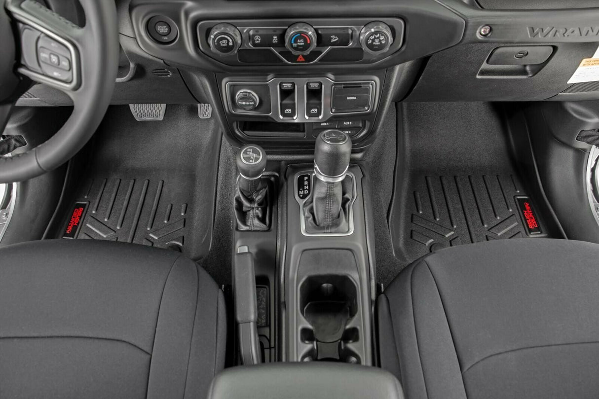 Rough Country Floor Mats - FR - 2 Door - Jeep Gladiator JT (20-22) Wrangler JL (18-23) - M-6150