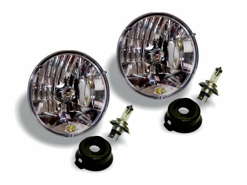KC Hilites - 7" Halogen H4 DOT Headlight Pair Pack System for 97-06 Jeep TJ - #42301 - 42301