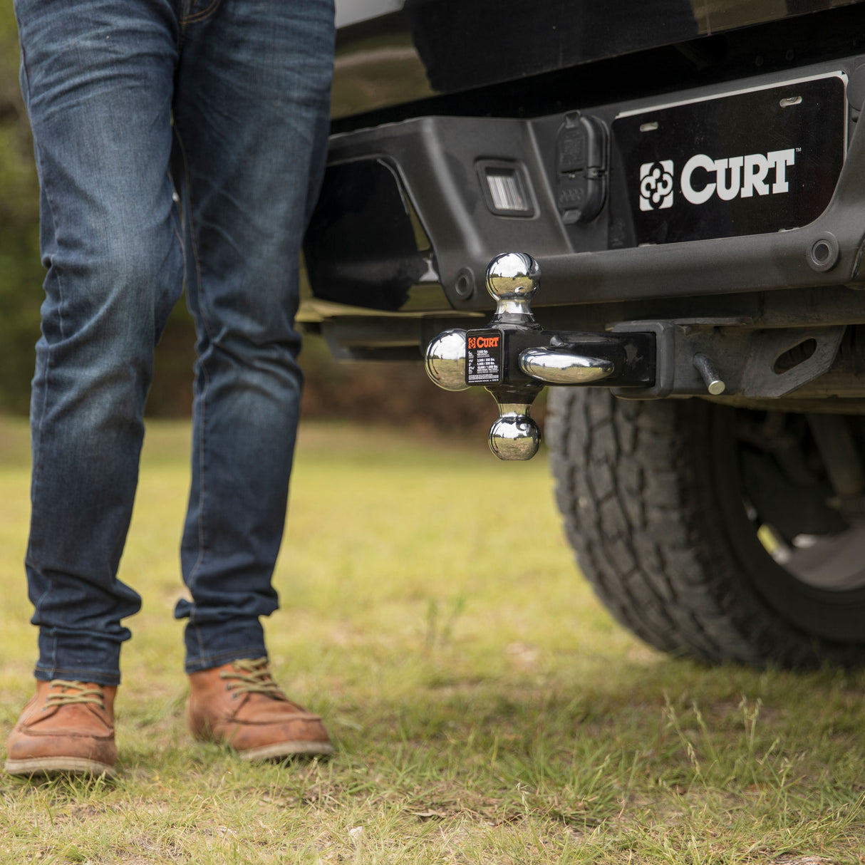 Curt - Multi-Ball Mount with Hook (2" Solid Shank, 1-7/8", 2" & 2-5/16" Chrome Balls) - 45675