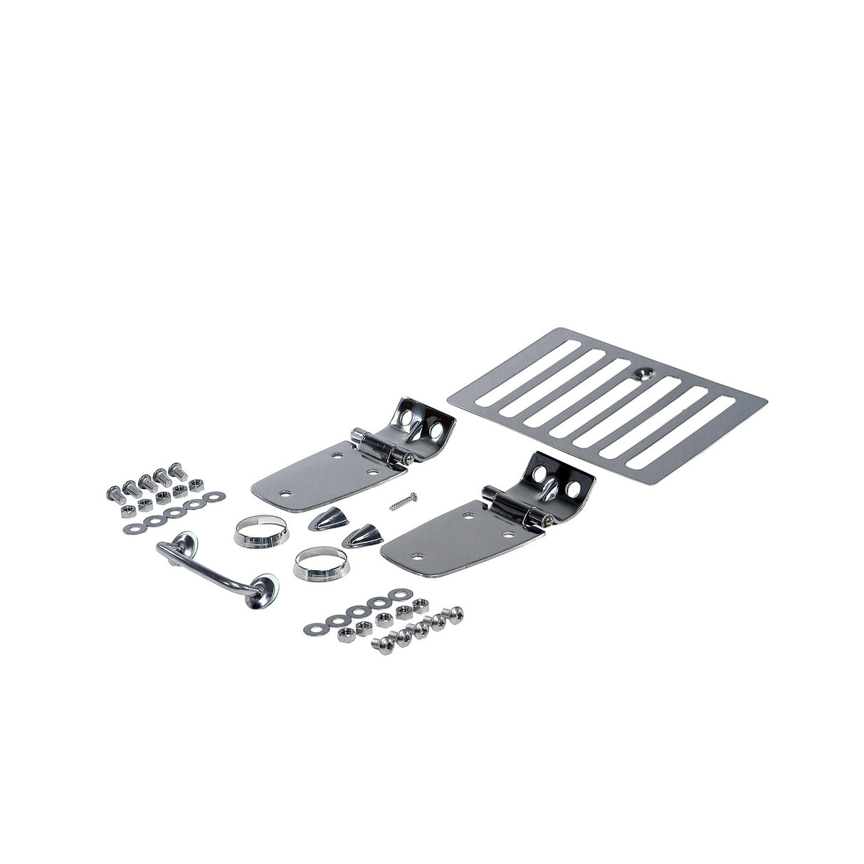 Rugged Ridge - Complete Hood Kit, Stainless Steel; 98-06 Jeep Wrangler TJ - 11101.03