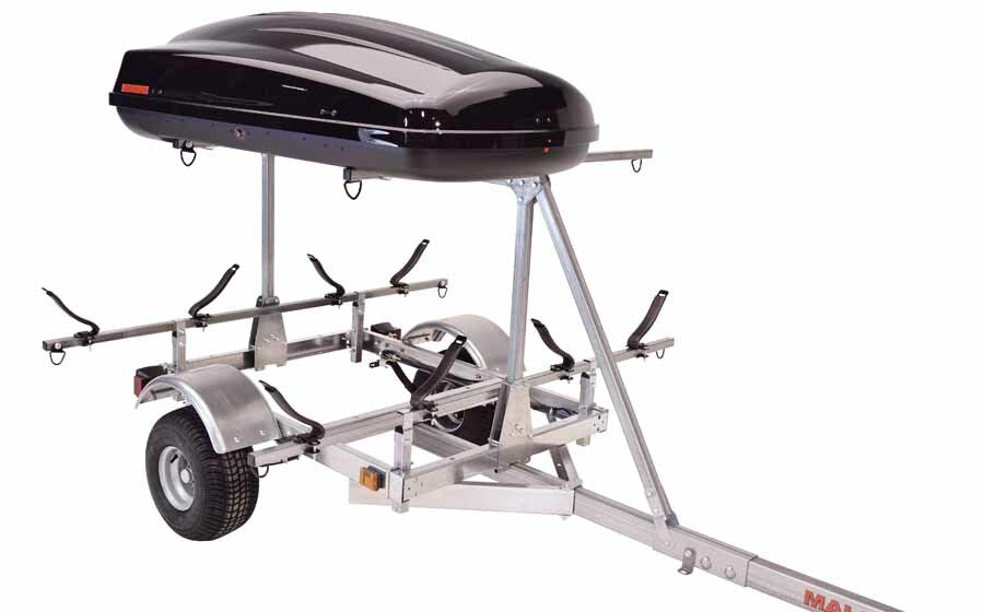Malone - LowMax 2 Kayak w/Cargo Box Trailer Package (2 sets v-racks & 1 cargo box) - MPG596TV