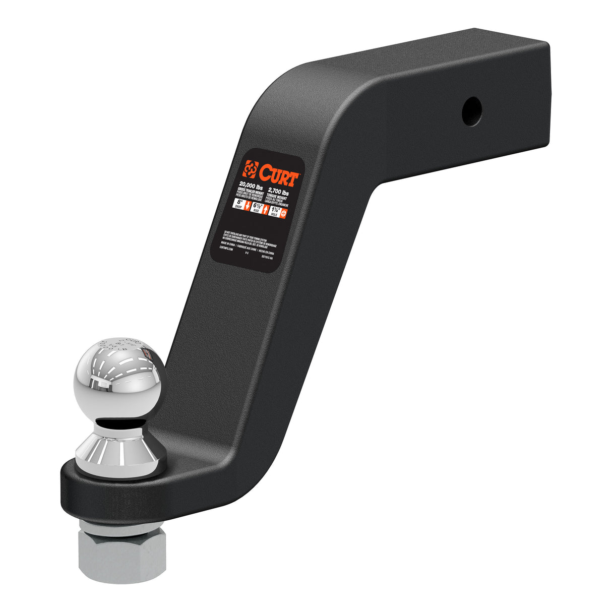 Curt - Loaded Forged Ball Mount with 2-5/16" Ball (2-1/2" Shank, 20,000 lbs, 8" Drop) - 45374