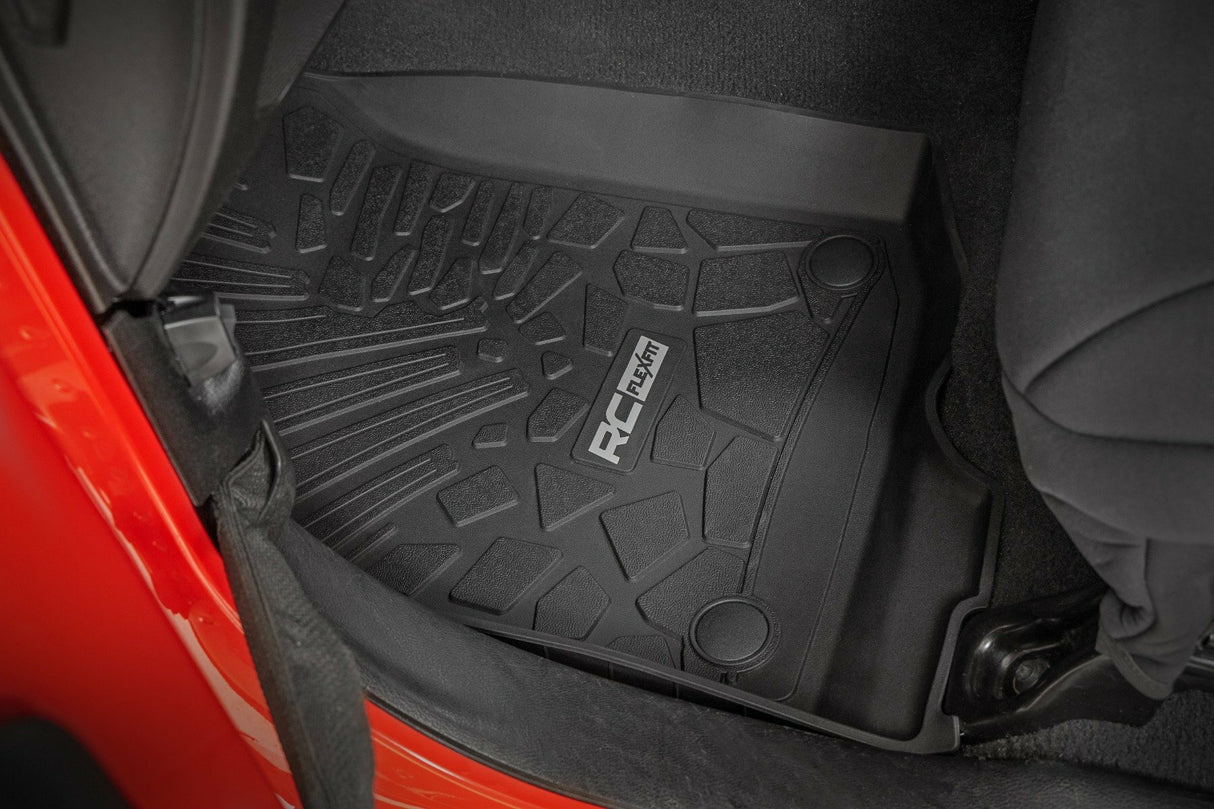 Rough Country - Flex-Fit Floor Mats - FR & RR - RR Lockable - Jeep Gladiator JT 4WD (2020-2024) - FF-61501