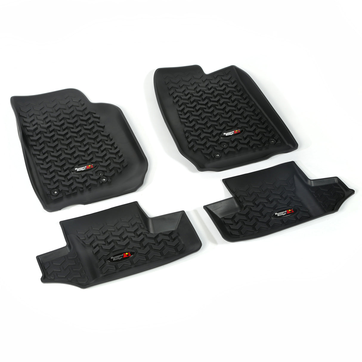 Rugged Ridge - Floor Liners, Kit, Black, 2-Door; 07-16 Jeep Wrangler JK - 12987.03