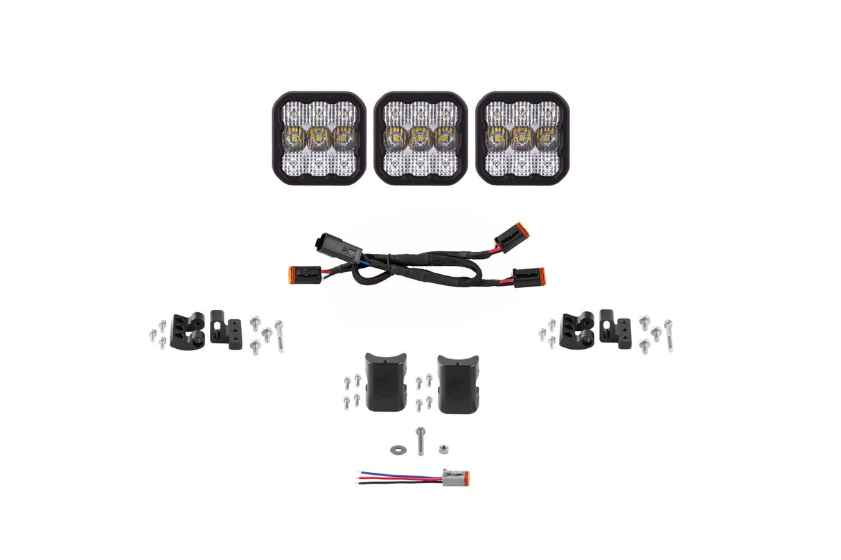 Diode Dynamics - SS5 Pro Universal CrossLink 3-Pod Lightbar White Combo - DD7238