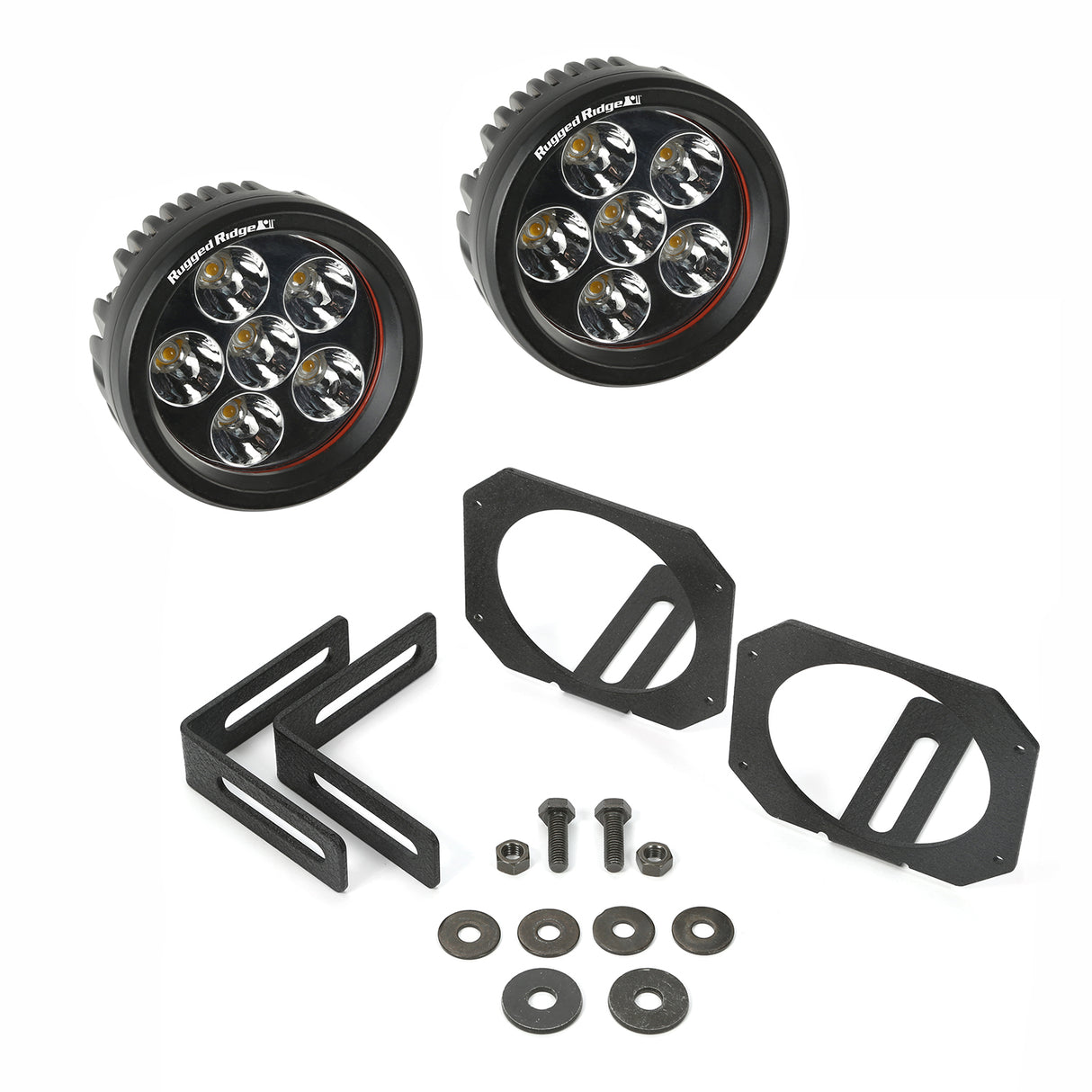 Rugged Ridge - LED Light/Mount Kit, Circle; 07-16 Jeep Wrangler JK - 11232.27