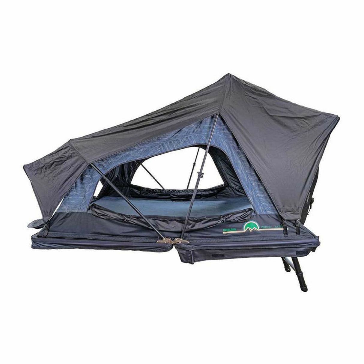 Overland Vehicle Systems - XD Sherpa S3S - Soft Sided Roof Top Tent, 3 Person, Grey Body and Black Rainfly - 18209903