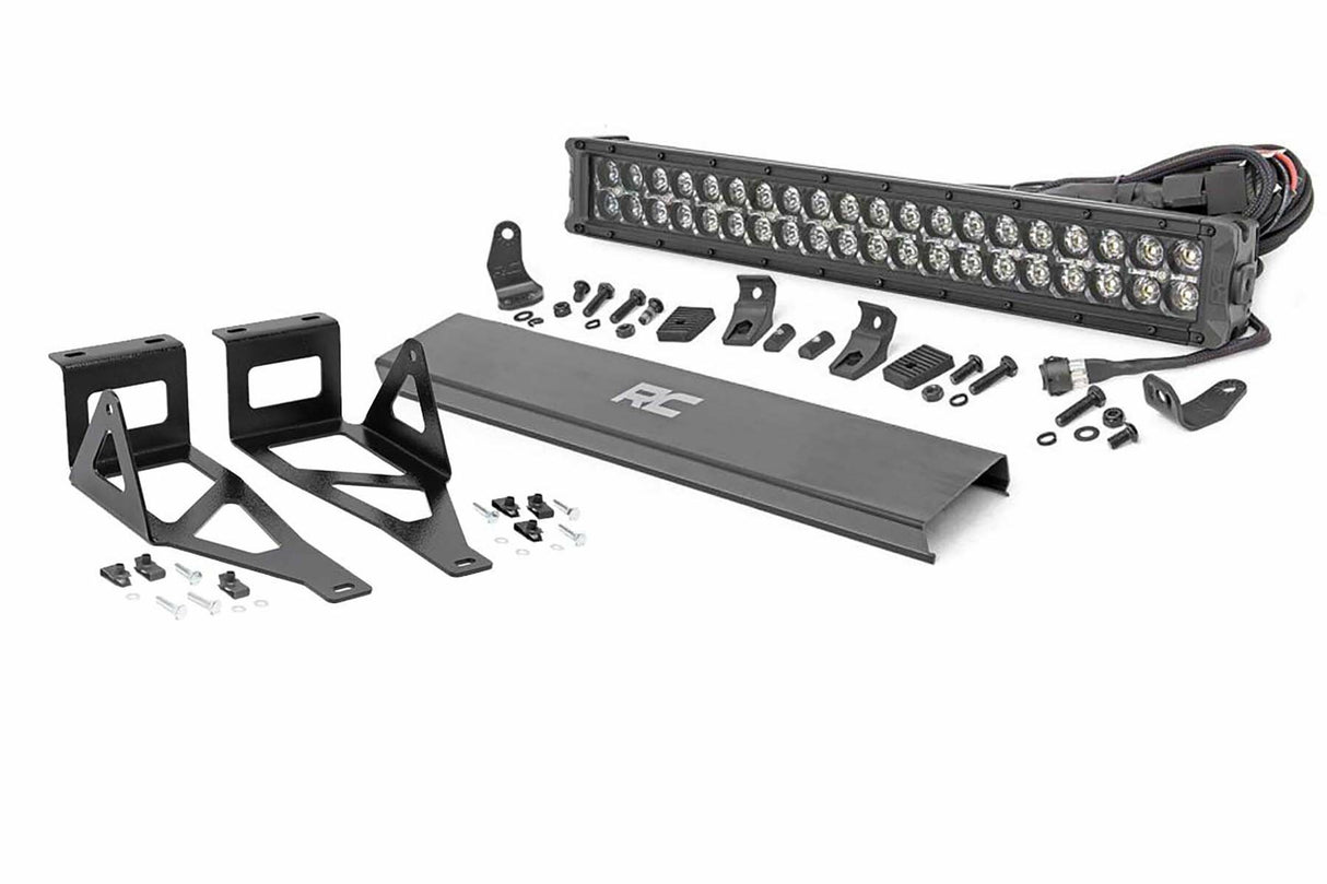 Rough Country - LED Light Kit - Bumper Mount - 2" Black Dual Row - Amber DRL - Ford F-250 F-350 Super Duty (05-07) - 70665DRLA