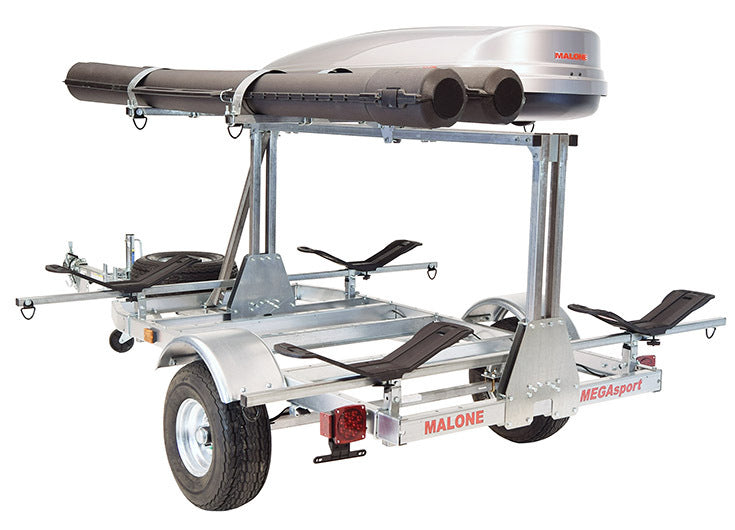Malone - MegaSport LowBed Trlr w/Tier, Spare, 2 sets Saddle Up, Cargo Box, 2 Rod Tubes - MPG550-LBS