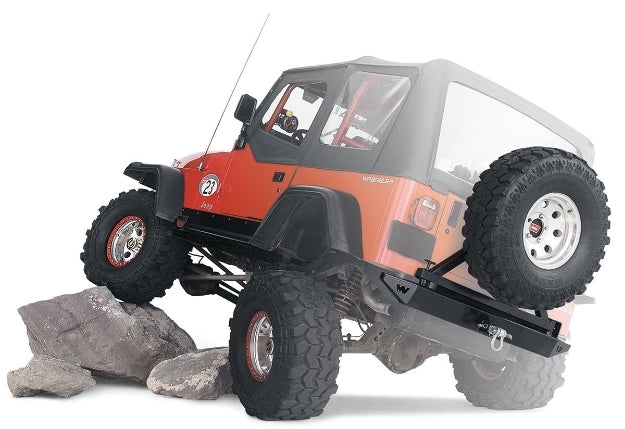 Warn - Rock Crawler Rear Bumper for 1997-2006 Jeep Wrangler TJ - Tire Carrier Compatible - 65508