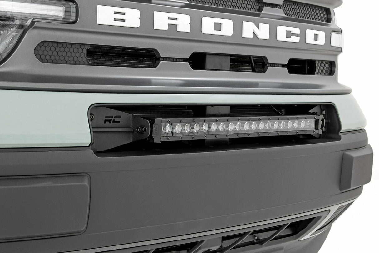 Rough Country - LED Light Kit - Bumper Mount - 20" Black Single Row - White DRL - Ford Bronco Sport (21-23) - 71037