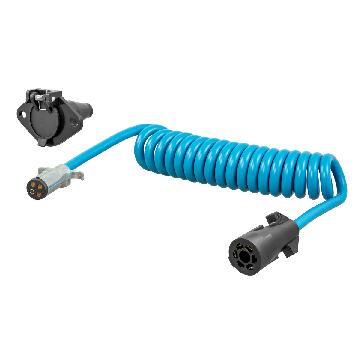 Curt - 8' Dinghy Towing Adapter & Socket (7-Way RV Blade to 4-Way Round Vehicle) - 57285