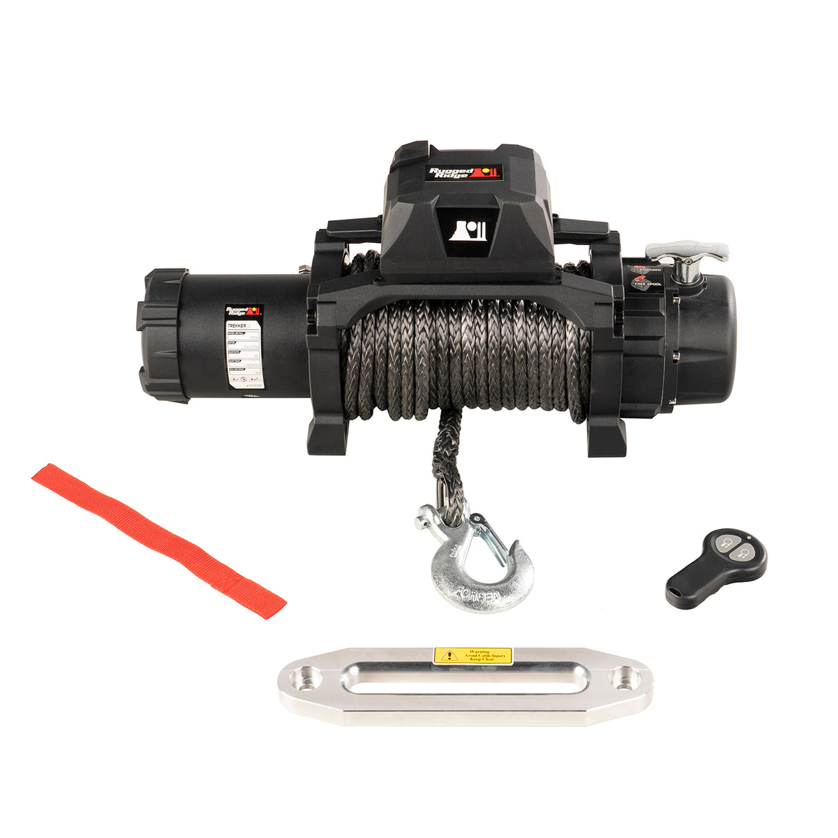 Rugged Ridge - Rugged Ridge 15100.25 Trekker Winch, 12,500 LBS, Synthetic Rope, IP68 Waterproof, Wireless - 15100.25