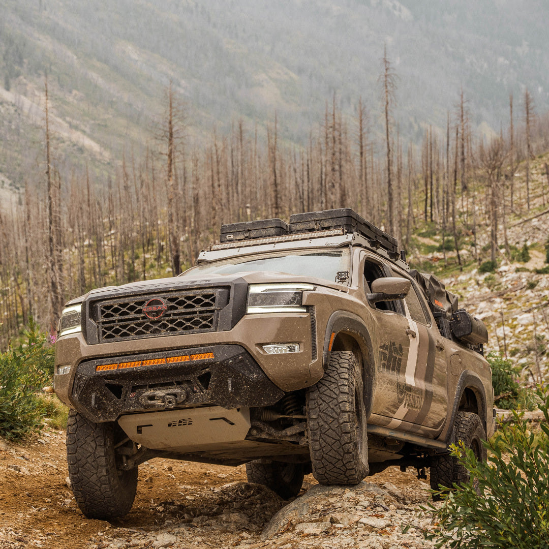 CBI - 3rd Gen Nissan Frontier Rock Sliders | 2022-2025 - Powder Coated Black - 300-000-024-018