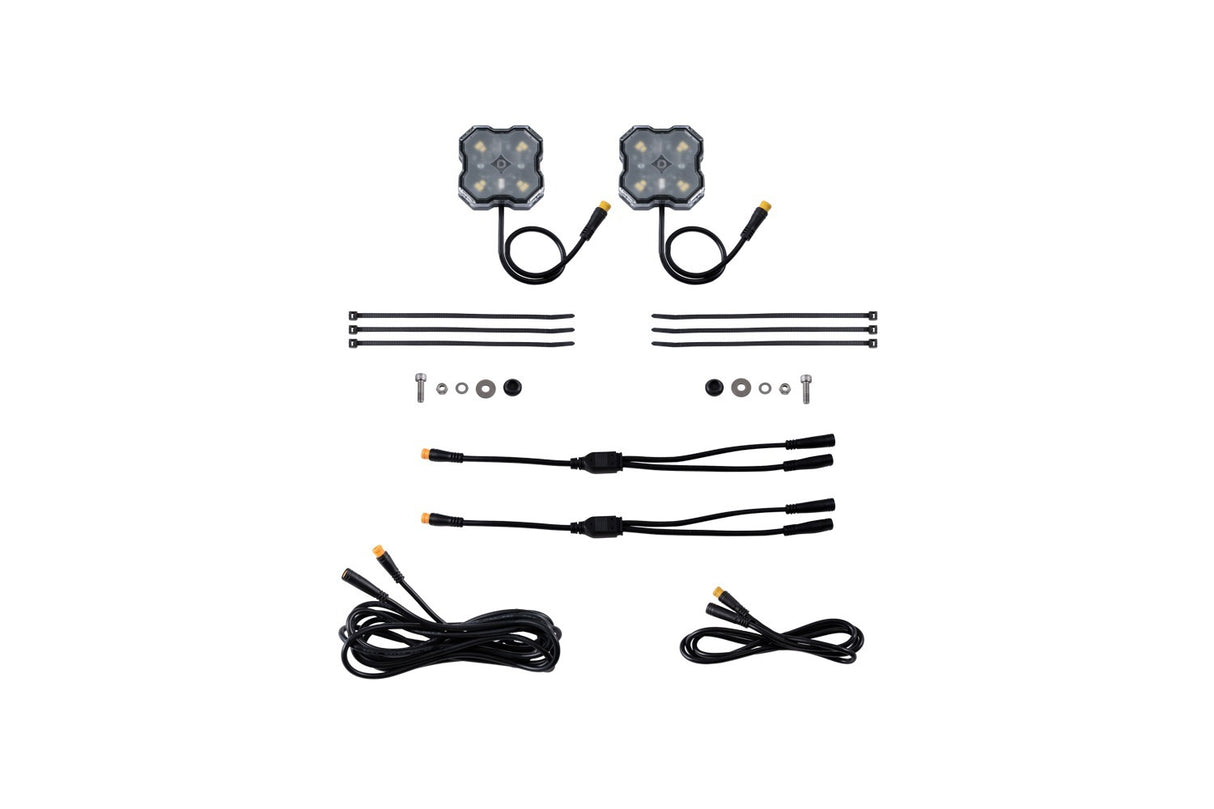 Diode Dynamics - Stage Series Single-Color LED Rock Light, White Diffused M8 (2-pack) - DD7456