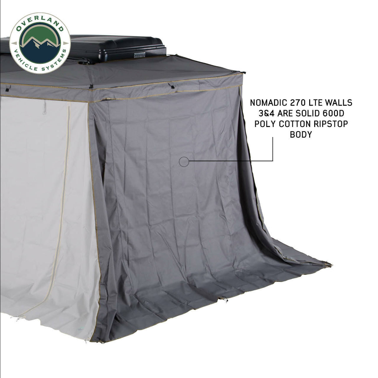 Overland Vehicle Systems - Driver Side Walls 3 & 4 - OVS 270 LTE Awning Wall Kit - 18319909