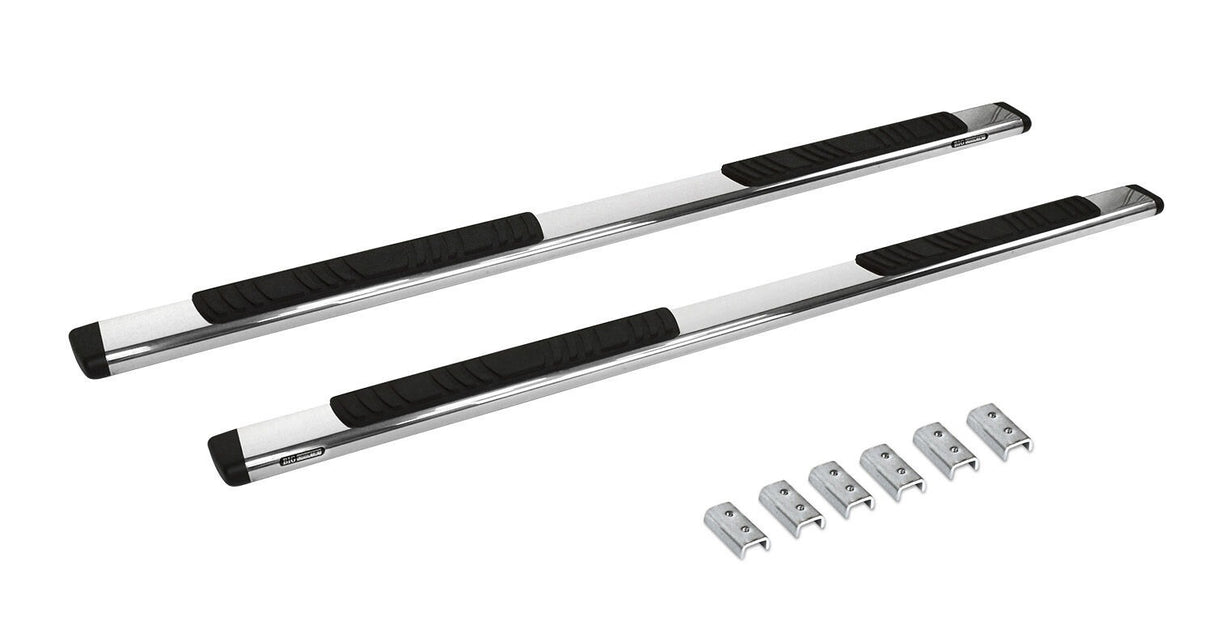 Go Rhino 685404687PS - 5" OE Xtreme Low Profile SideSteps With Mounting Bracket Kit - Polished Stainless Steel