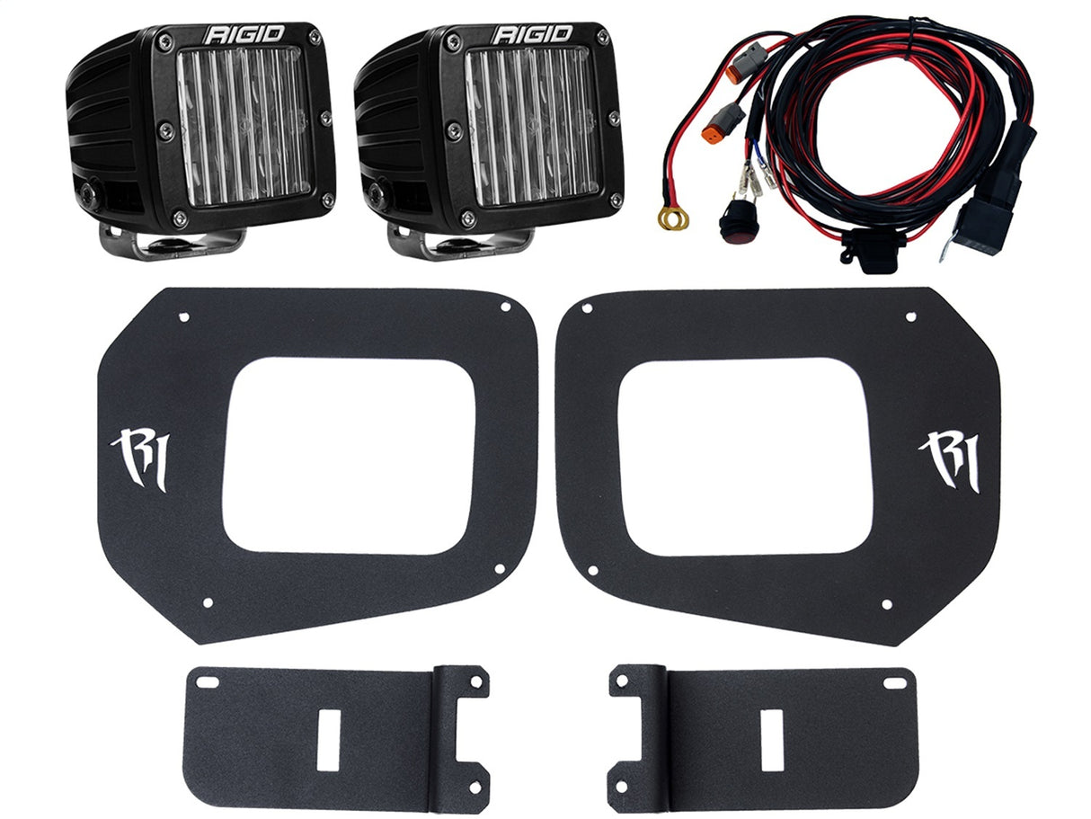 RIGID 2016-2020 Toyota Tacoma Fog Light Mount Kit, Includes D-Series SAE White