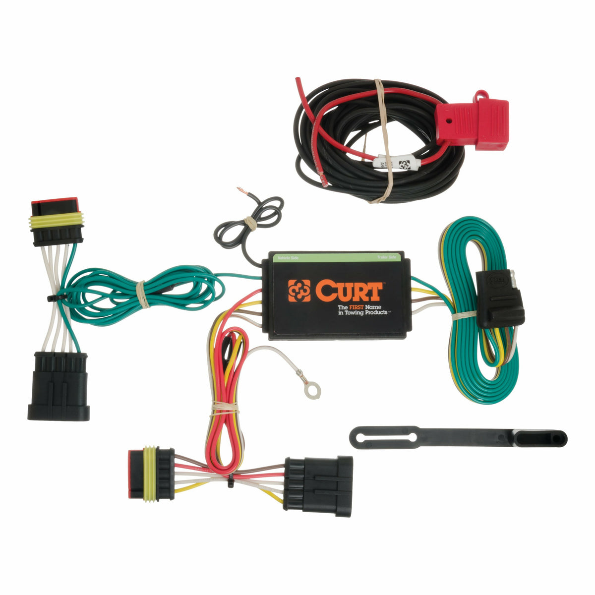 Curt - Custom Wiring Harness, 4-Way Flat Output, Select Fiat 500 - 56174