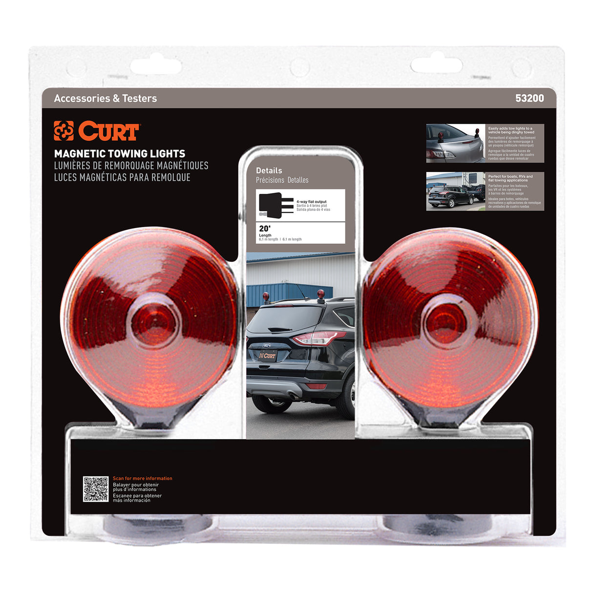 Curt - Magnetic Tow Lights - 53200