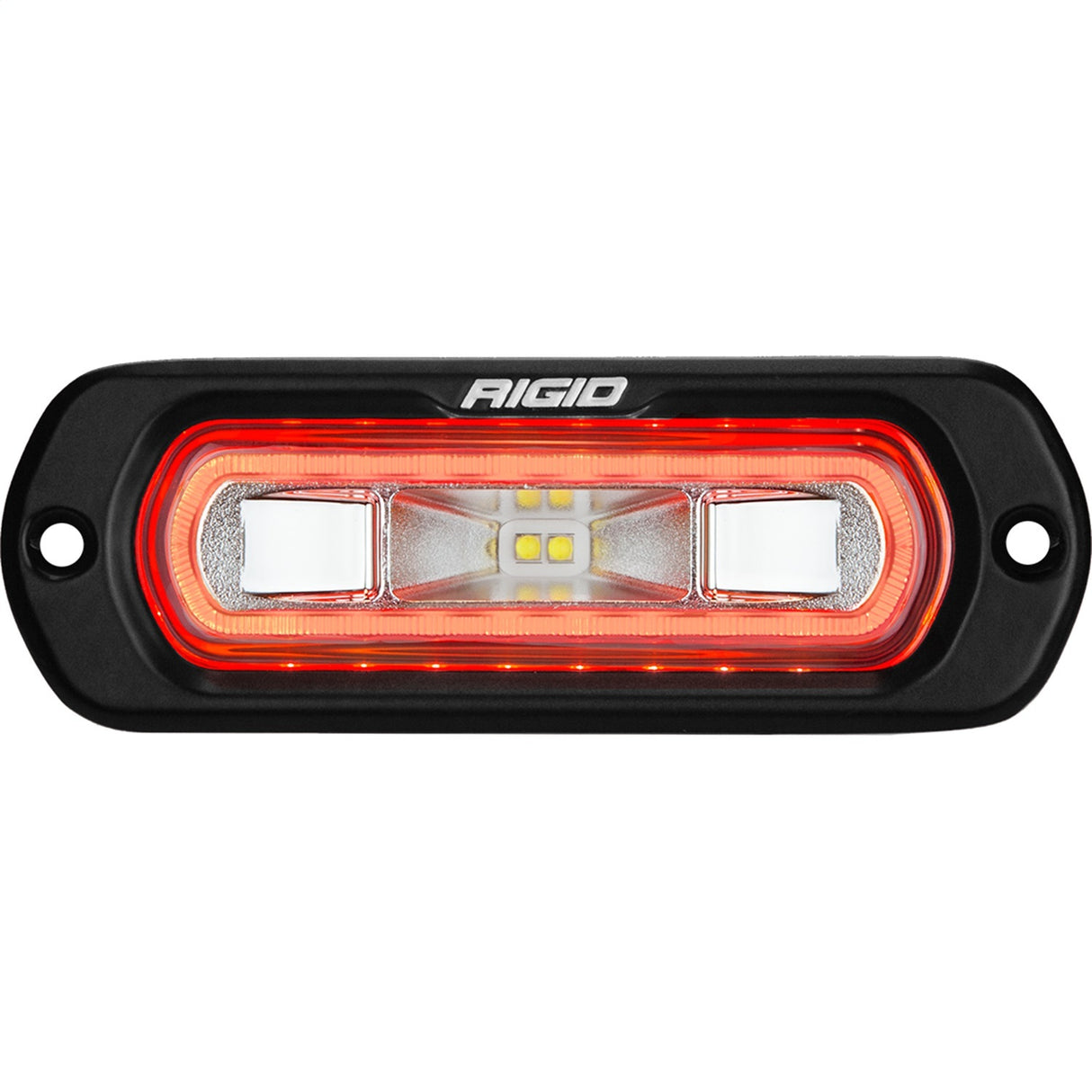 RIGID Industries - 52202 SR-L Series Marine Spreader Pod, 2 Wire, Flush Mount, Black W/Red Halo