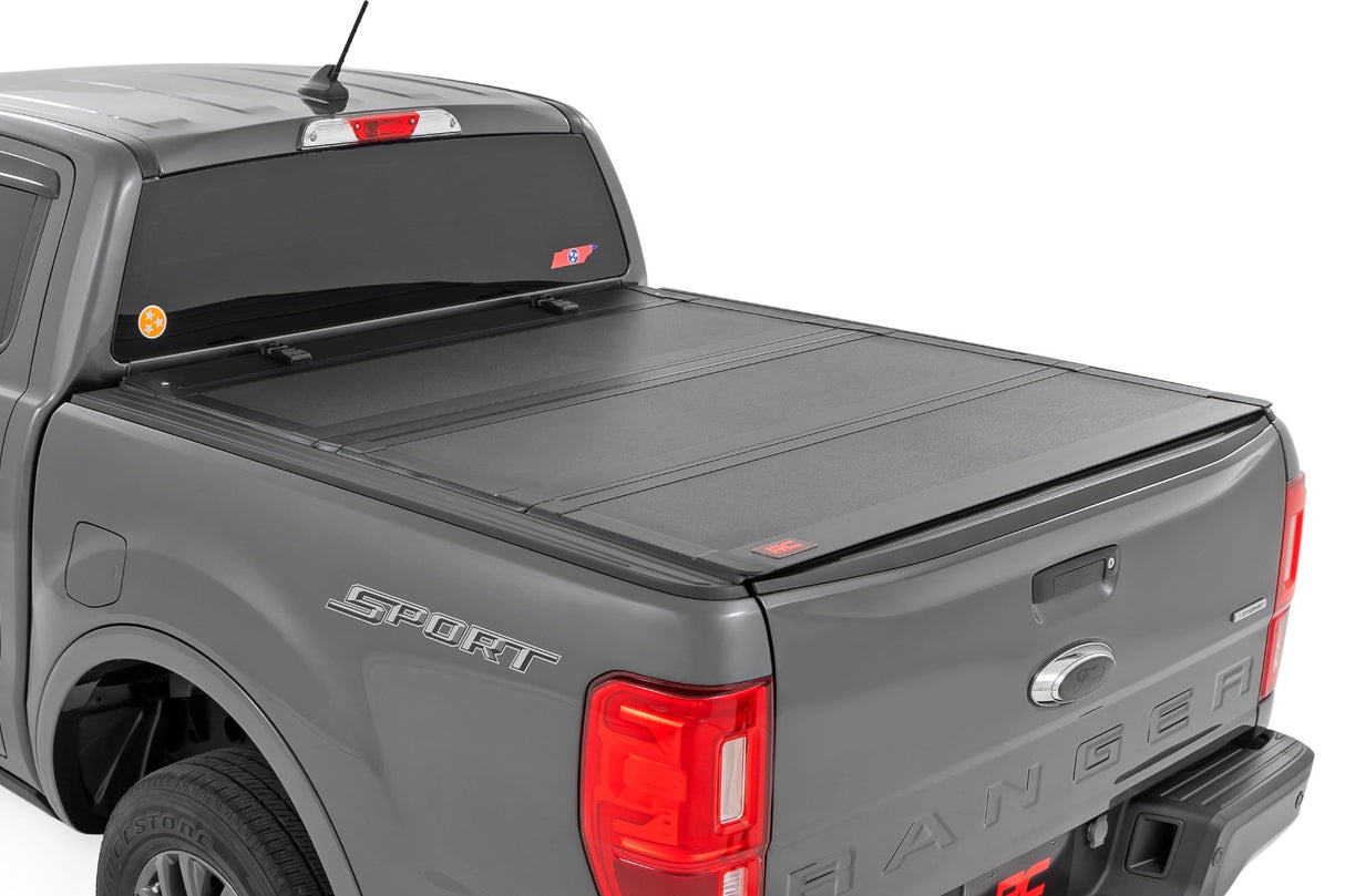 Rough Country - Hard Tri-Fold Flip Up Bed Cover - 5' Bed - Ford Ranger 2WD 4WD (19-23) - 49220500