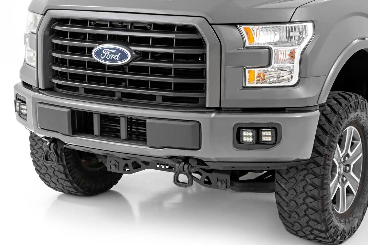 Rough Country - LED Light Kit - Fog Mount - Dual 2" Black Pairs - SAE - Ford F-150 (15-17) - 70831