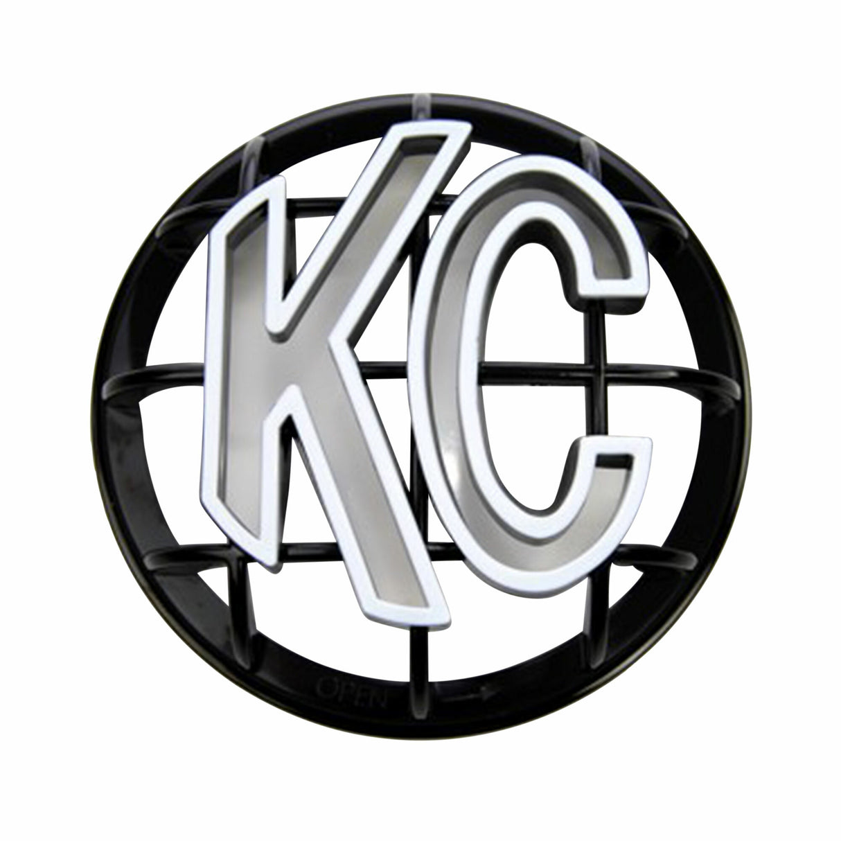 KC Hilites - 5" Apollo Stone Guard - KC #7217 (Black with White KC Logo) - 7217