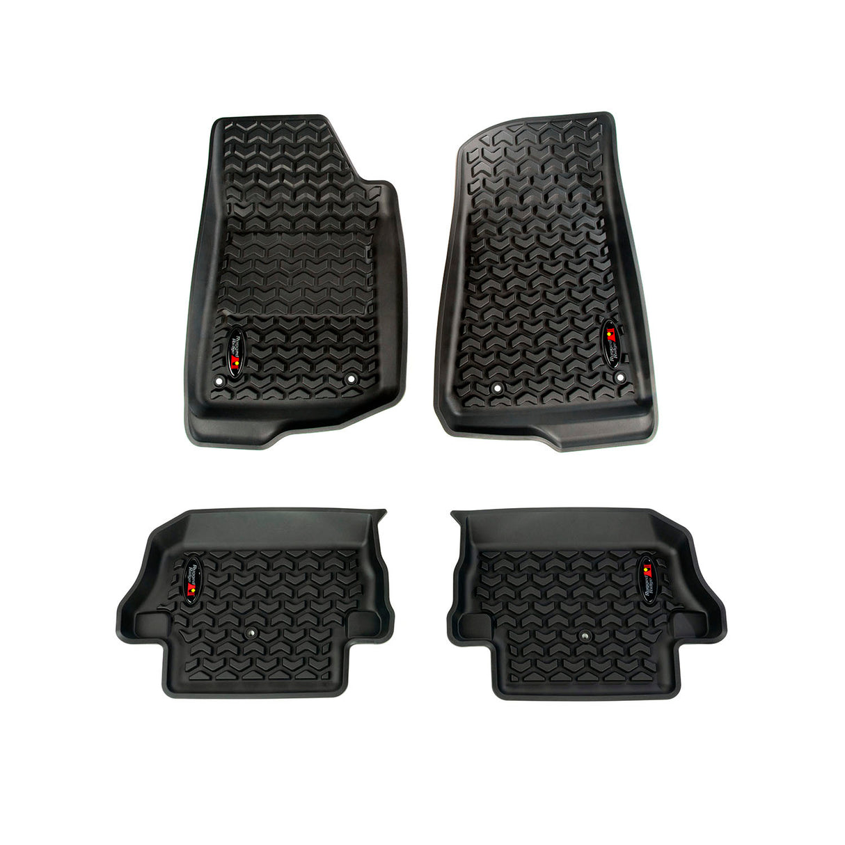 Rugged Ridge - All Terrain Floor Liner Kit, Front/Rear, Black, 18-20 Jeep Wrangler JL, 2 Dr - 12987.43
