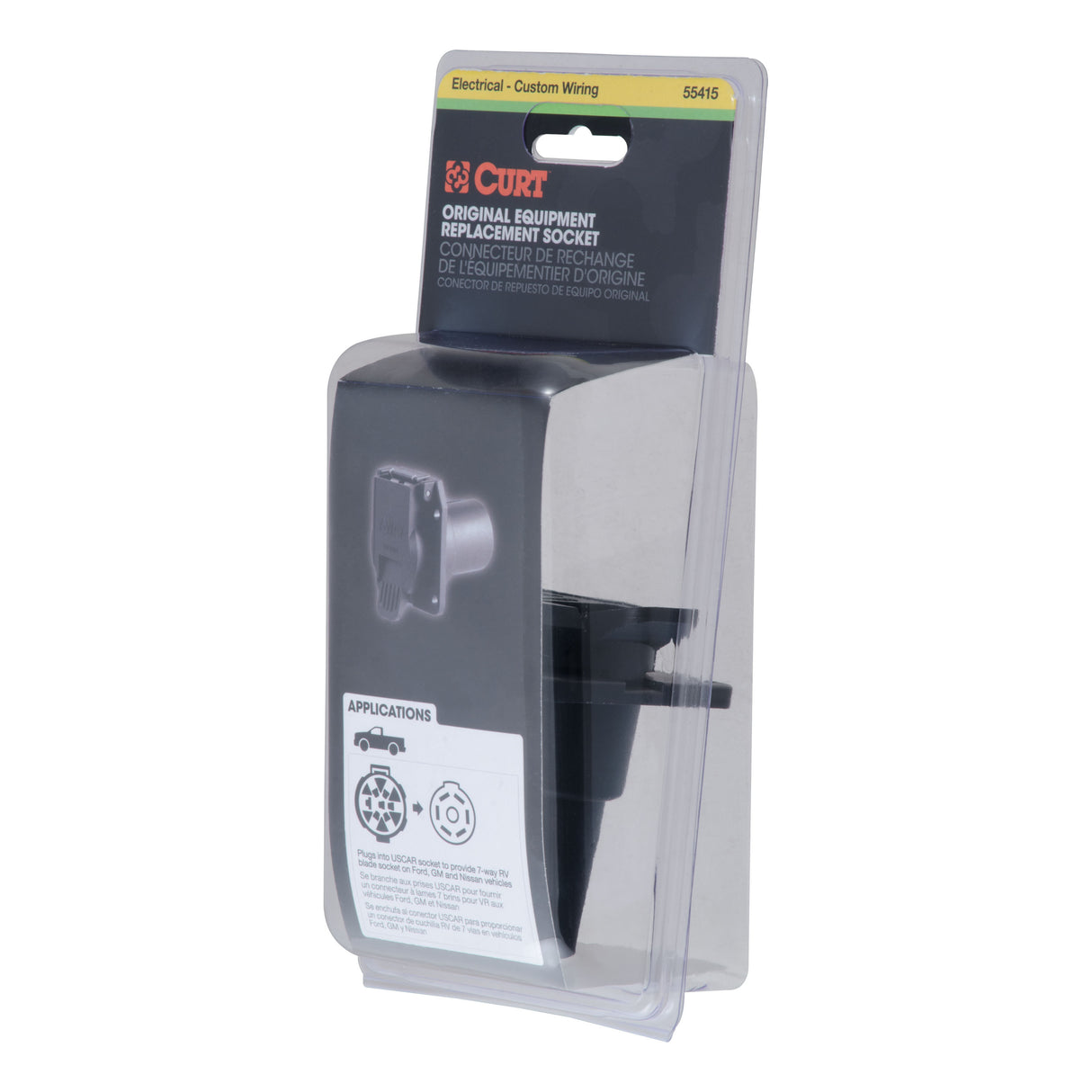 Curt - Replacement OE 7-Way RV Blade Socket (Plugs into USCAR) - 55415