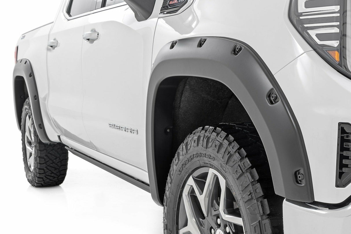 Rough Country - Pocket Fender Flares - GLT Dynamic Blue - GMC Sierra 1500 2WD/4WD (2019-2024) - F-C11950A-GLT