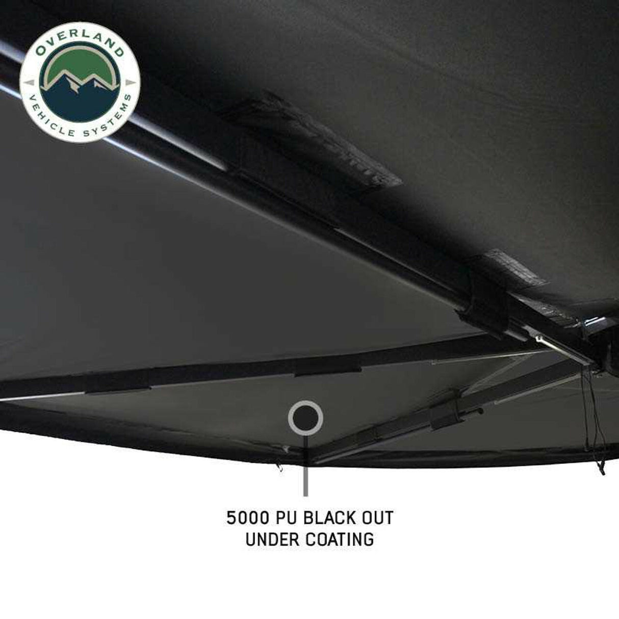 Overland Vehicle Systems - XD Nomadic 270 - Awning W/Lights and Black Out , Passenger Side, Black Body, Black Trim and Black Travel Cover - 19690002