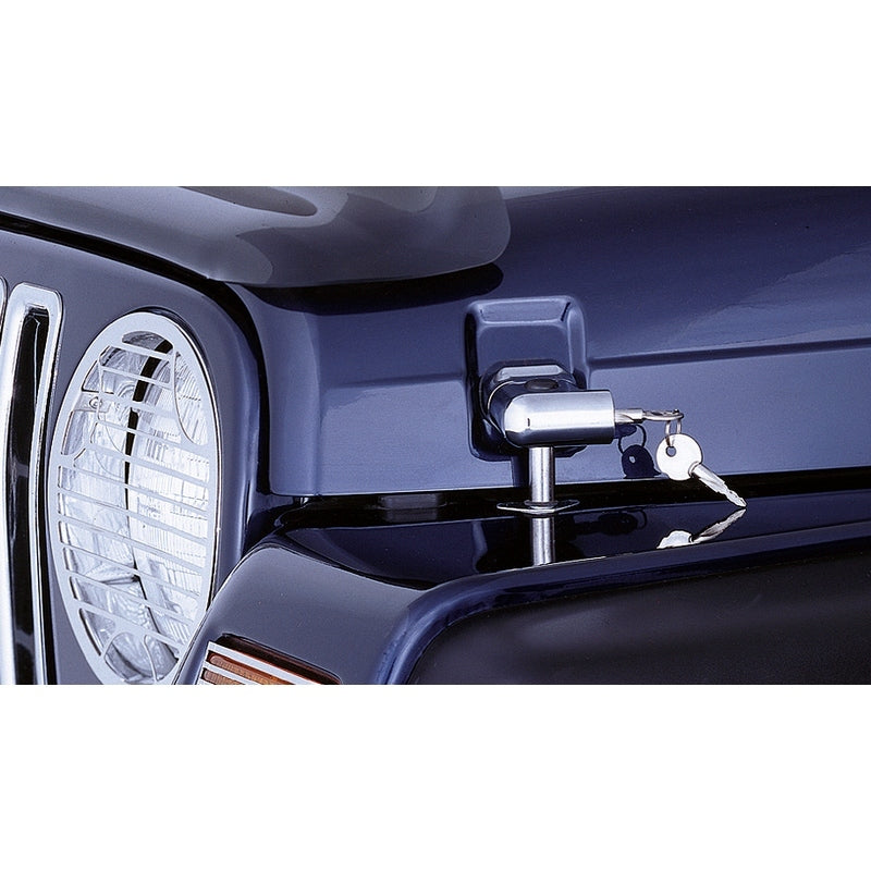 Locking Hood Catch Kit, Chrome; 97-06 Jeep Wrangler TJ