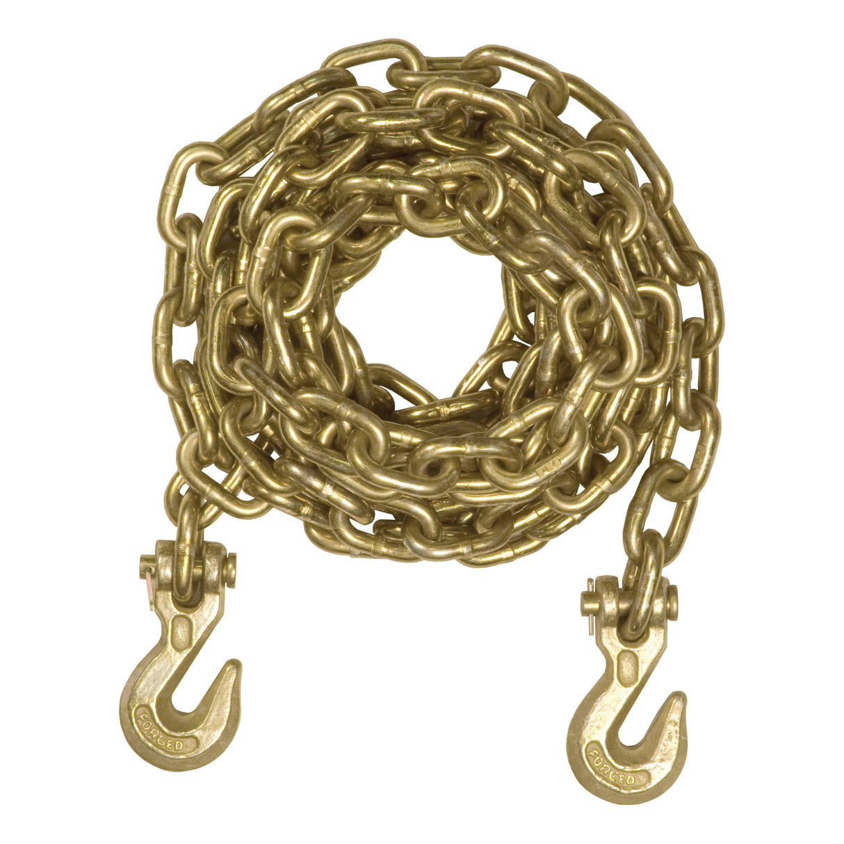 Curt - 14' Transport Binder Safety Chain with 2 Clevis Hooks (18,800 lbs, Yellow Zinc) - 80305