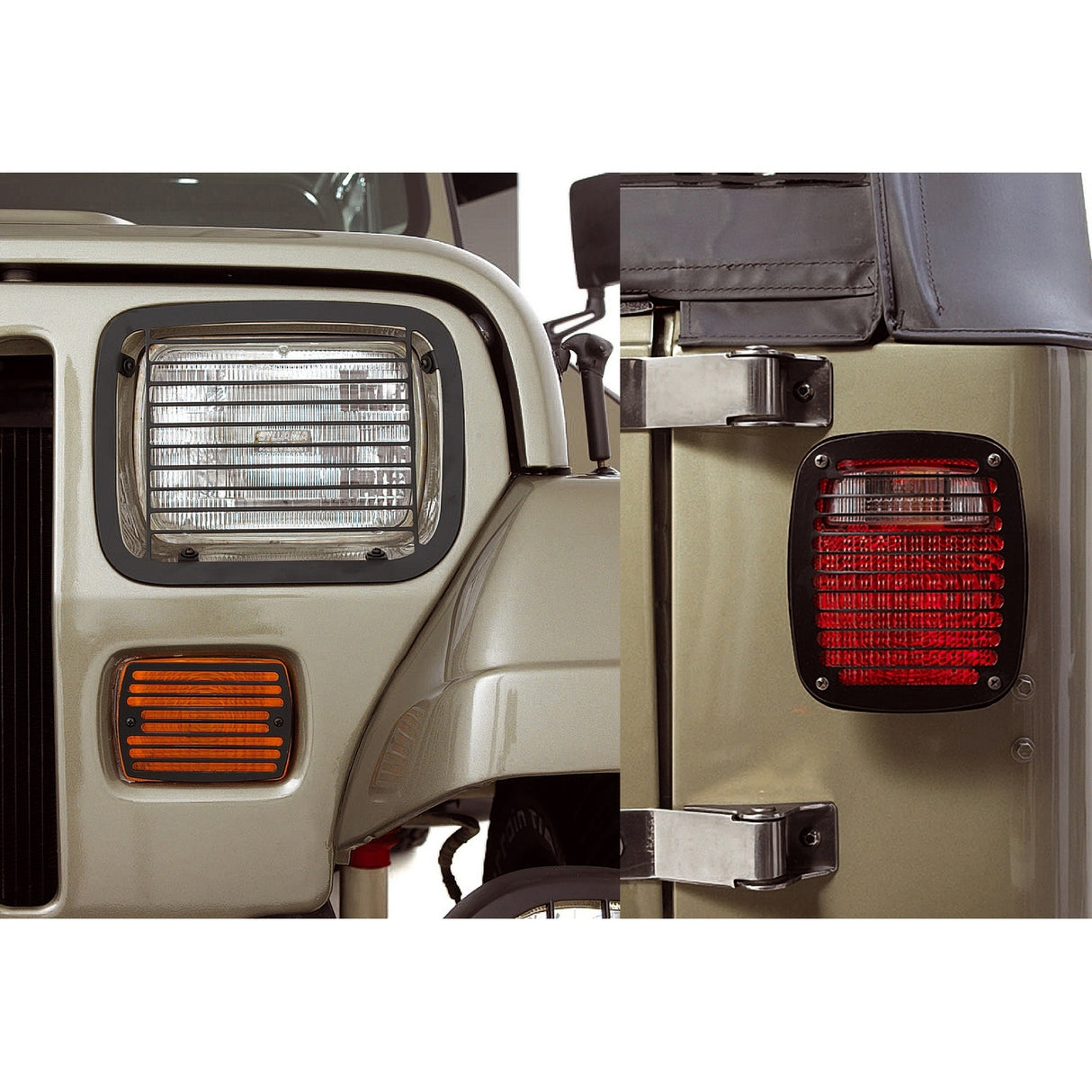Rugged Ridge - Rugged Ridge 11236.20 Stone Guard Kit, Black; 87-95 Jeep Wrangler YJ - 11236.20